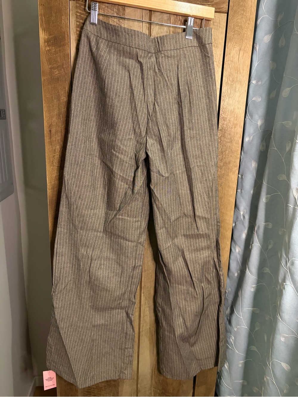 NWT PrettyLittleThing Grey Herringbone Wide Leg Trousers US 2